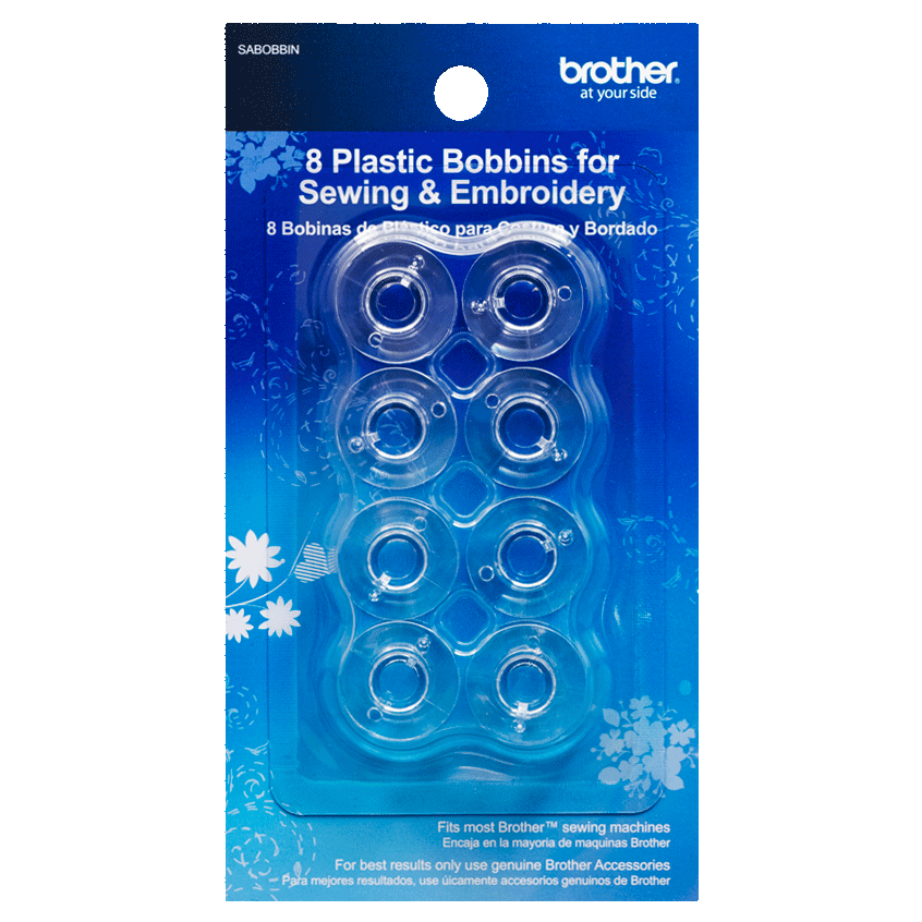 Bobbins, clear plastic, 8-pack, 11.5 size